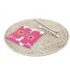 Large round white rattan placemat