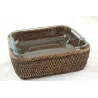Plat Pyrex® carré rotin