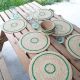 Set de table Raphia crochet fait main vert 