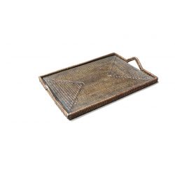 Rectangular rattan cheese tray