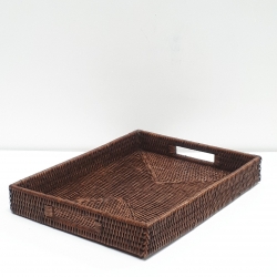 Brown rectangular tray M