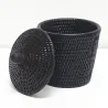 Flared cylindrical box with lid