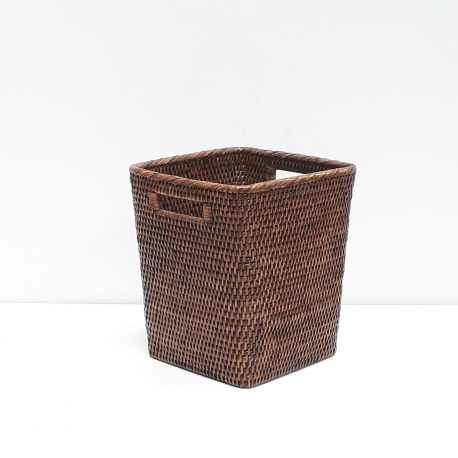 Brown square waste basket S