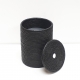 Poubelle cylindrique + insert en plastique et couvercle S noir