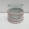 Set de 2 photophores cylindriques ajourés S Blanc