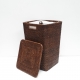 Brown square flared laundry basket with cotton bag and cover L