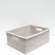 White rectangular basket with wide edges M