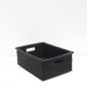 Black rectangular basket with wide edges S