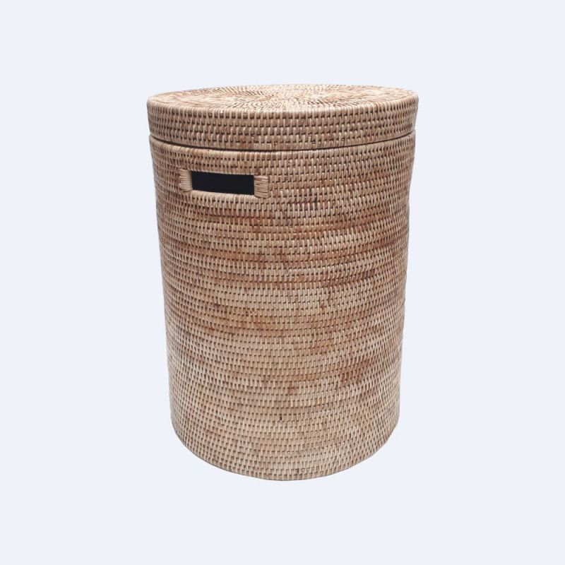 Made In Chic Hadid Hand Woven Rattan, Large Round Laundry Basket