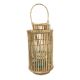 Natural cylindrical lantern with central handle M