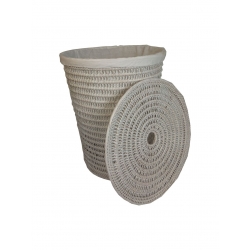 Panier A Linge Osier Blanc Rond Gm - Kok Maison Indoor Paniers en osier  Recherche Meubles Espi