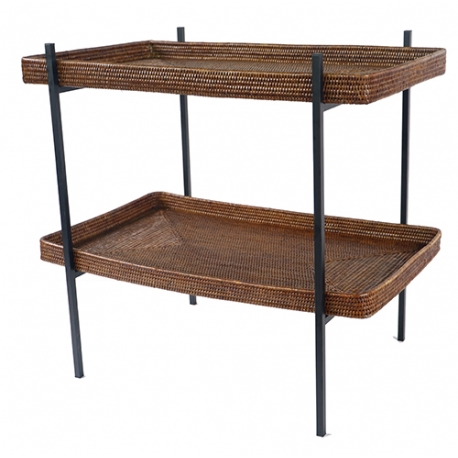 Table double plateaux
