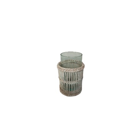 White cylindrical lantern with central handle M