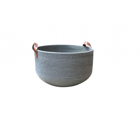Corbeille ronde Bleu gris dia 40x