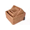 Set of 4 square white rattan baskets