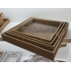 Plateaux petit Déjeuner set de 4 rotin﻿