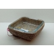 Plat Pyrex carré rotin