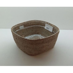 Saladier carré en verre