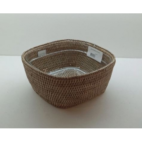 Saladier carré en verre