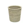 Poubelle salle de bain rotin Blanc petite