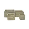 Set of 4 square white rattan baskets