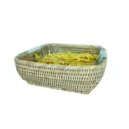 Pyrex® Classic Plat à four carré multi-usages rotin Marron 25x21 cm