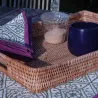 Plateau rectangulaire design en rotin