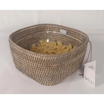 Square glass salad bowl