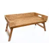Breakfast white rattan tray