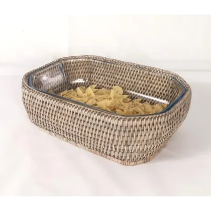 Plat octogonale Pyrex® et son panier - Small