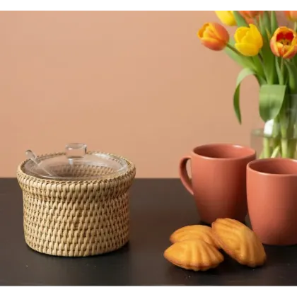 Sugar bowl with spoon