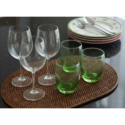 Set de table ovale L marron