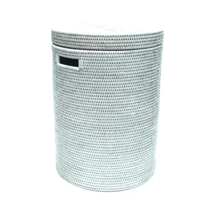 Round laundry basket and its lid