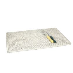 Set de table  rectangulaire Rotin Blanc