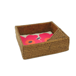 Square rattan napkin holder