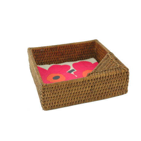 Square rattan napkin holder