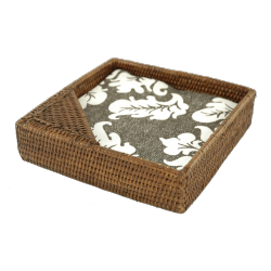 Large square rattan napkin holder