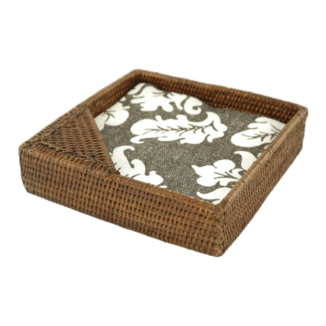 Large square rattan napkin holder